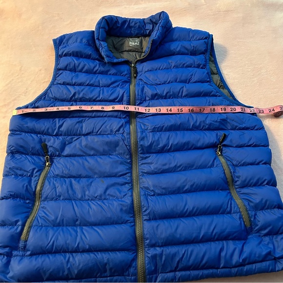 32 degrees blue packable down filled puffer vest size L zippered pockets - Picture 6 of 8